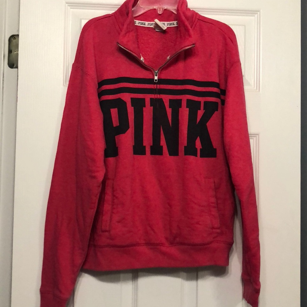 Pink VS 1/4 zip crewneck